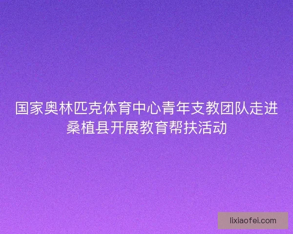 国家奥林匹克体育中心青年支教团队走进桑植县开展教育帮扶活动